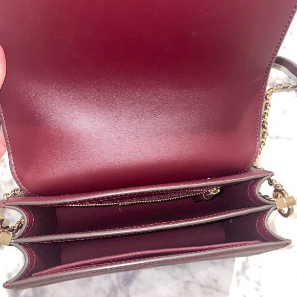 Tory Burch Maroon Convertable Crossbody Purse - Picture 9 of 9